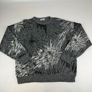 Vintage Area by Tag Mens Size L Geometric Grandpa Crewneck Sweater Made In USA